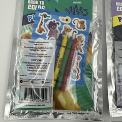 VIVO Play Pack Grab & Go Crayons Sticker Coloring Book lot of 6 New FREE SHPNG