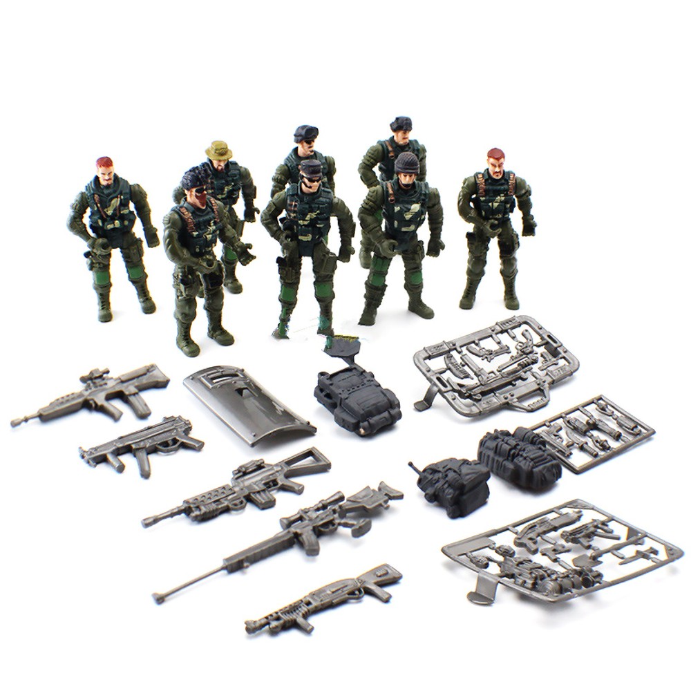 8Pcs/Set SWAT Military Army Action Figure Toys for Boys Combat Game Movable Doll