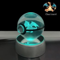 3D Pokémon Crystal Ball Night Light LED Lamp 50mm / 2″ Glass Statue