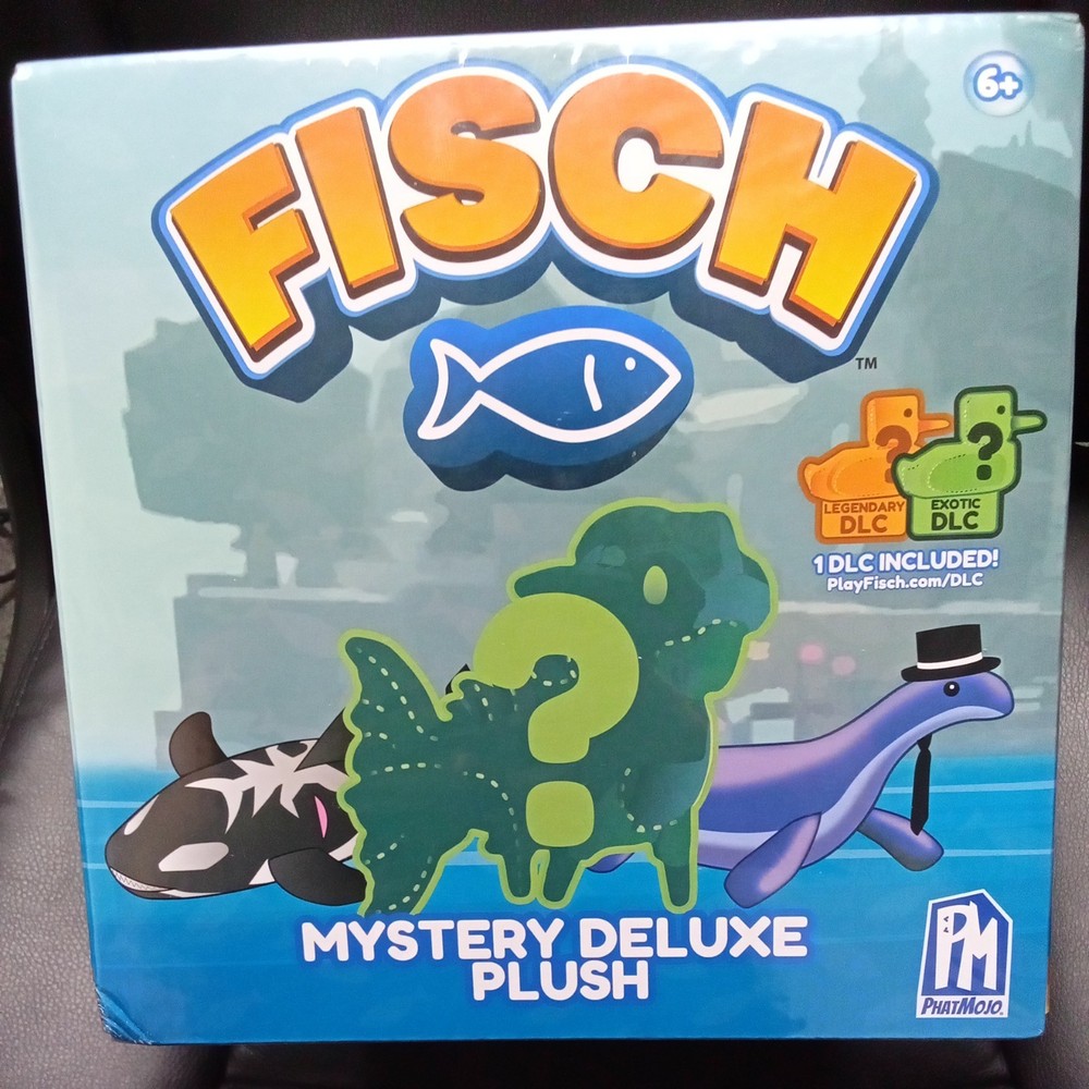 FISCH ROBLOX MYSTERY 4″ PLUSH INCLUDES DLC CODE COMMON LEGENDARY OR EXOTIC *NEW*