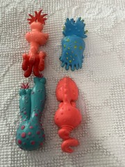 1988 World Of Wonder Germs Lot Of 4 Toys In Fair Condition