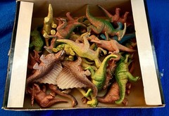 Display Box With 24 Boley Dinosaurs New Old Stock T-Rex & More