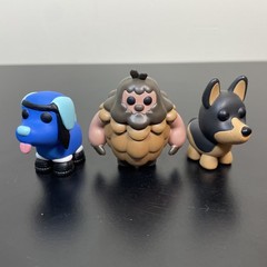 AM! Adopt Me Collectible Mini Figures Lot of 3 Dogs & Bigfoot Jazwares LLC