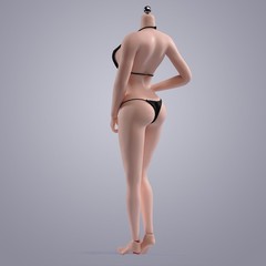 US 1/6 Bra & Briefs Bikini Swimwear Pale Skin Large Bust Breast Figure Body