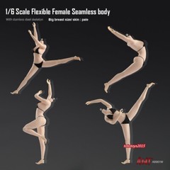 1:6 Female Pale Skin Large Bust Breast Figure Flexible Seamless 12 inch Body Toy
