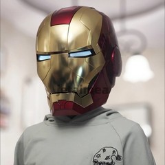 AUTOKING Iron Man MK5 1:1 Helmet Wearable Voice-control Golden Mask Cosplay NEW