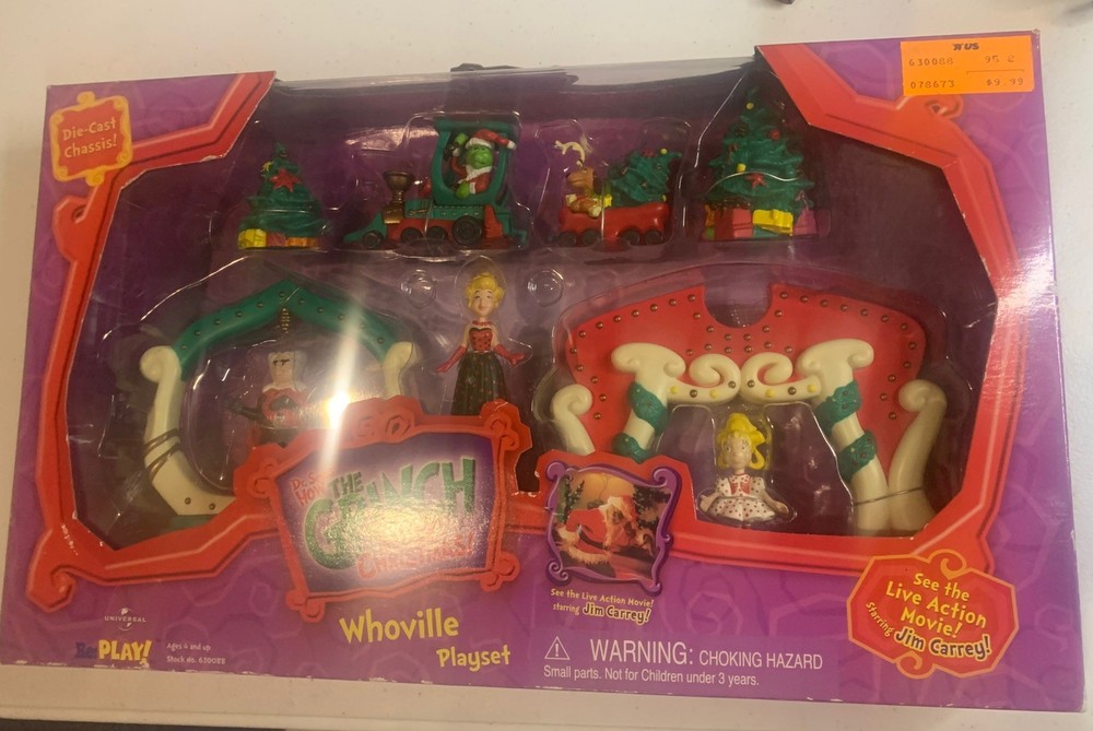 Vtg Dr. Seuss How the Grinch Stole Christmas Whoville Playset New in box!