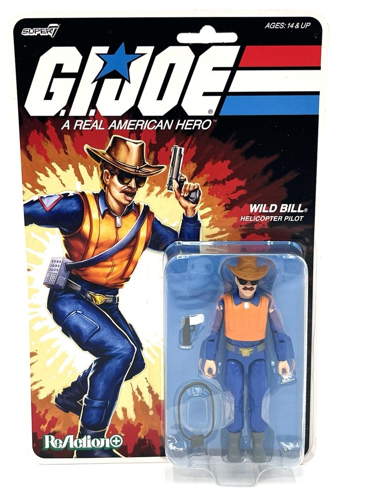 Super7 G.I. Joe Wild Bill Helicopter Pilot O-Ring Action Figure Carded 3.75”