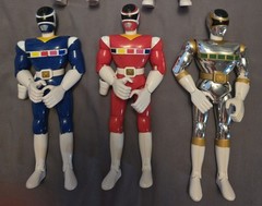 1998 Power Rangers In Space 8″ Red, Blue, Silver Astro Armor (READ DESCRIPTION)
