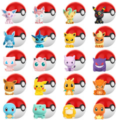 Pokemon Anime Poke Ball Action Figures Mini Dolls of Dragonite Sylveon Gengar Vu
