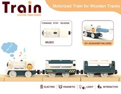 Battery Powered Train Set for Railway System, Electric Train Toys for Wooden …
