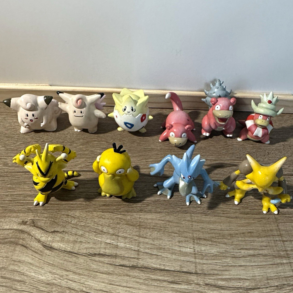 TOMY Vintage Pokémon Mixed Lot 10 Figures Set Togepi Slowpoke Slowbro Slowking