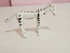 Vintage Bendable, Rubbery 2 x 3 inch Zebra Animal Figure
