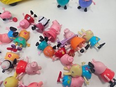 Peppa Pig Figures & Vehicle Lot Yellow School Bus Caravan Granddad Dog Pig Toys