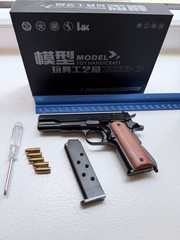 2025 Alloy Army Colt 1911 Shell Eject COLLECTOR Toy Gun 1:2 black wooden handle