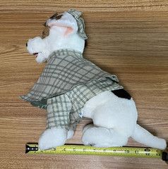 VTG Wishbone Sherlock Holmes Plush Dog 1996 Big Feasts! Jack Russell Terrier PBS