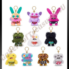 Mini Fuggler Keyring Clip On Bag Plush 5″ Funny Ugly Monster Green Blue Red