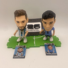 SoccerStarz Lionel Messi & Manuel Ugarte Soccer Figure Set w/ Trading Cards
