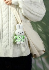 Miffy Soft Cute Panda Plush Doll Pendant Sweet Rabbit Keychain Charm 13cm
