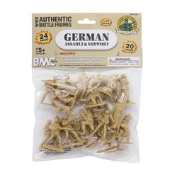 BMC CTS WW2 German Assault & Medics Plastic Army Men – 24pc Tan Soldier Figures