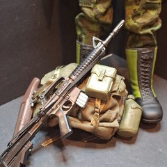 Vietnam War Action Figure w Rifle Backpack Binoculars Knife Canteen Gear 12 inch