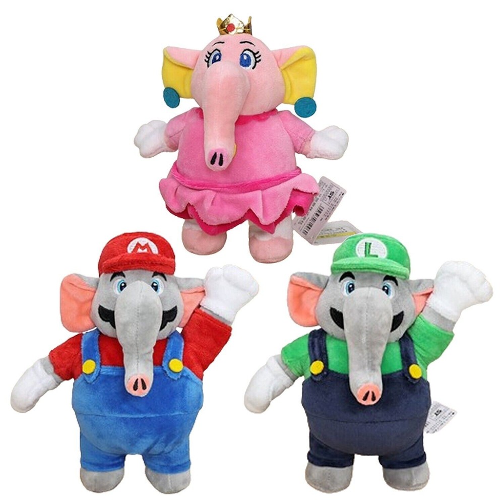 3X Elephant Mario Luigi Princess Peach Super Mario Bros Wonder Plush Toy Doll 8″