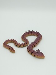 SERPENT SNAKE DRAGON Articulated Flexi Figure 3D Printed Metallic Rainbow 21″