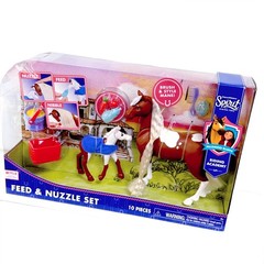 Spirit Riding Free Feed Nuzzle Horse Foal Playset Equestrian Farm Toys Kids 3+