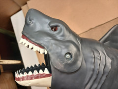 Vintage 15″ Long Great White Shark Snapping Head Moving Toy Parts & Repair Only