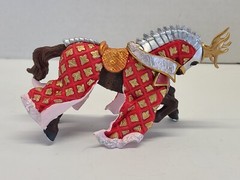 Papo Medieval Knight Action Figure Fantasy Cavalry Horse Stag Deer Red Gold