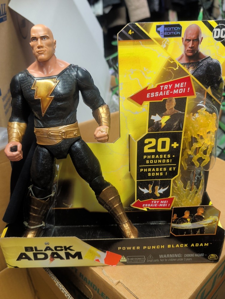 12″ Talking Black Adam The Rock 1st Edition 20 Phrases Power Punch Figure New!!