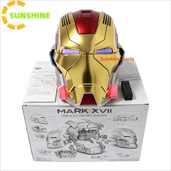 US! AUTOKING Iron Man MK5 1:1 Helmet Wearable Voice-control Golden Mask Cosplay