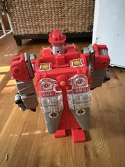 Vintage 2000 Tonka Red Fire Truck Rescue Roy Hasbro Transformer Tested Works