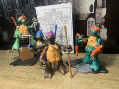 Playmates LEO + DON + RAPH + MIKE Sketch Set TEENAGE MUTANT NINJA TURTLES 5in.