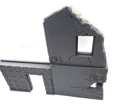 WW1 WW2 1:18 Scale Battle Damaged Building Diorama – Ideal for 3.75-4″ Figures