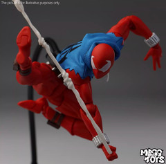 In Stock Mess Toys Spider-Man Scarlet Hero Blue Cloth Battle Suit Action Figure