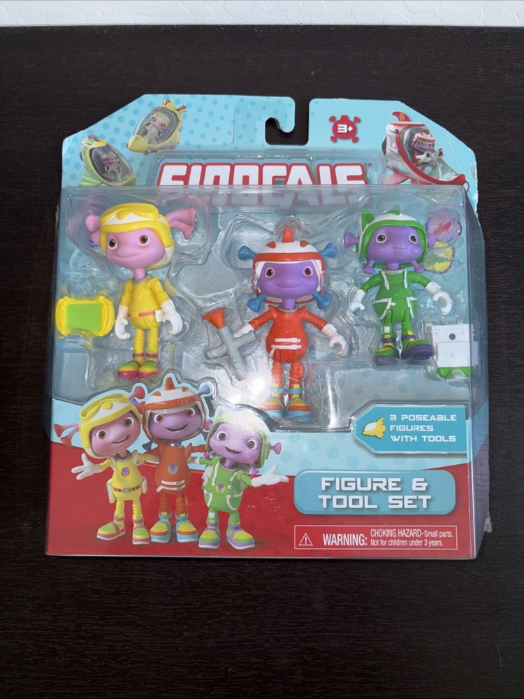 FLOOGALS 3-Pack Figure & Tool Set Fleeker Flo & Boomer Accessories Just Play NEW