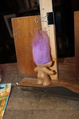 Vintage Ace Novelty Troll Action Figure Purple Hair and Jewel