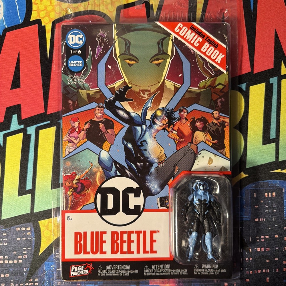 McFarlane DC Page Punchers 3″ BLUE BEETLE Figure With Comic – New & Sealed!