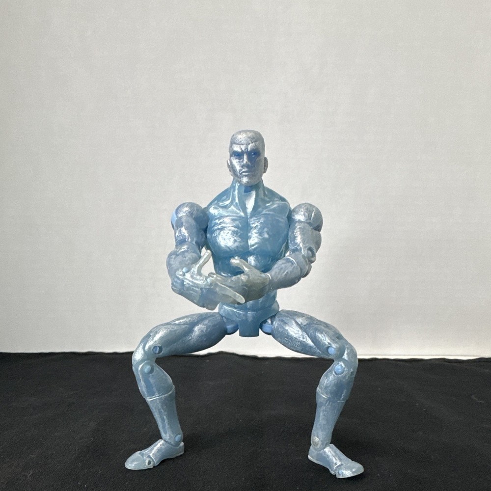 Blue Silver Adjustable Action Figure 6in Plastic Articulated Toy Collectible