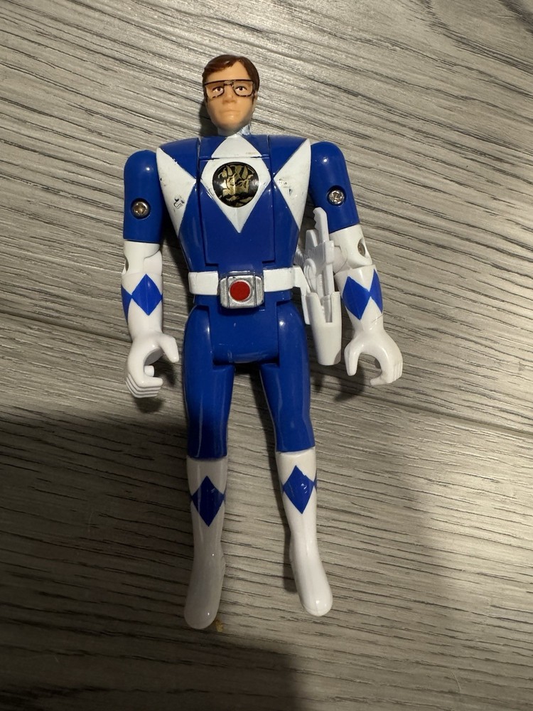 Vintage 1993 Mighty Morphin Power Rangers Blue Ranger Head Flip Figure Bandai