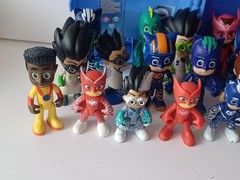 PJ Mask 21 Action Figure Lot & 2 in 1 Headquarters and rocket Ship