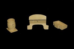 MARX Covered Wagon accessories seat barrel box buckboard 60mm toy soldiers