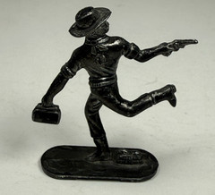 Vintage Lot Of 5 Western Metal Figures Jesse James, Wyatt Earp, Billy the Kid