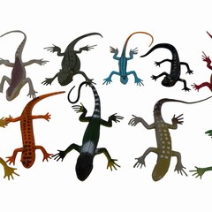 Guaishou Artificial Model Reptile Lizard Animal 12 Piece Set, Multi Color