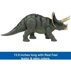 Jurassic World Reimagined Real Feel Triceratops Roaring Dinosaur Figure, 90s