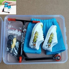 Mini Finger Toy Black Scooter Skateboard With Pants Shoes Tools For Kids Gift x
