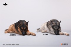 JXK Lying German Shepherd Dog Model Pet Animal Figure Collection 1:6 Scale