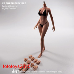 US 1/6 Copper Suntan Medium Breast Flexible Female Makeup Figure Body Model Toy