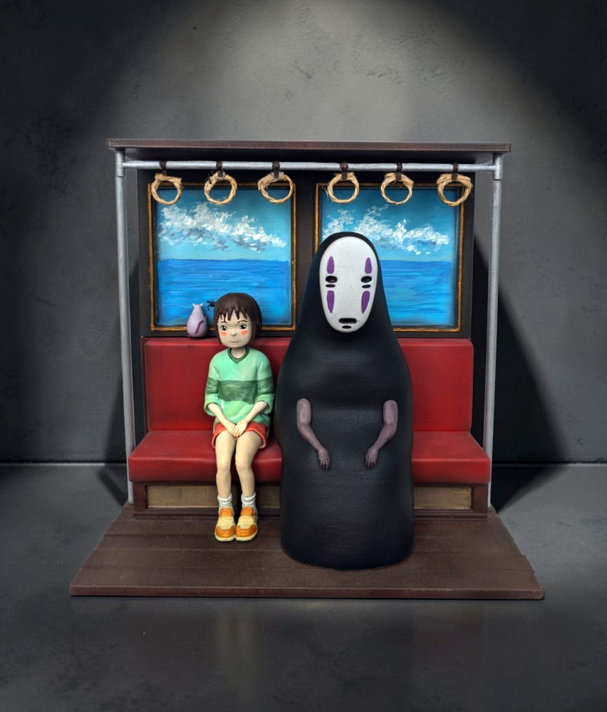 Spirited Away Chihiro No Face Train Diorama Custom Hand Painted Figure 20cm